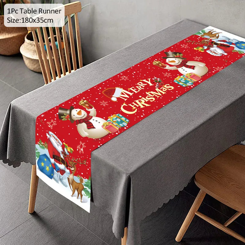 Christmas Table Runner – Festive Xmas Polyester Home Décor Christmas Table Runner Babs Style12