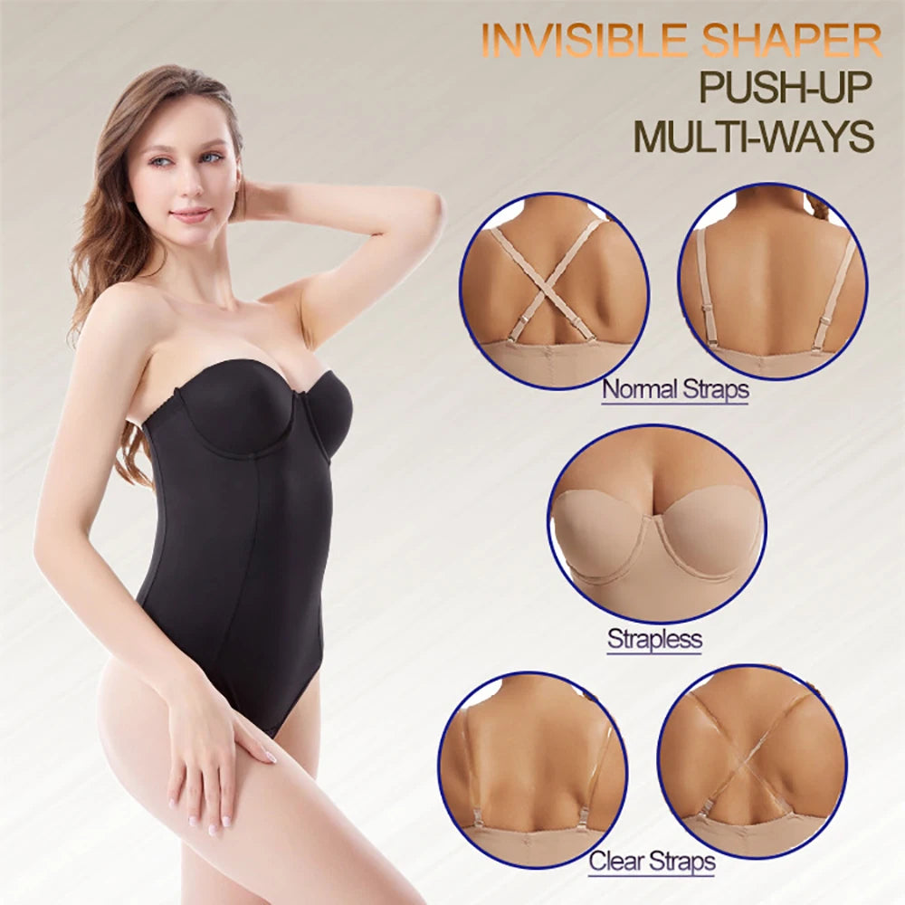 Women's Strapless Shapewear Bodysuit – Tummy Control Waist Trainer Shapewear Bodysuit Babs