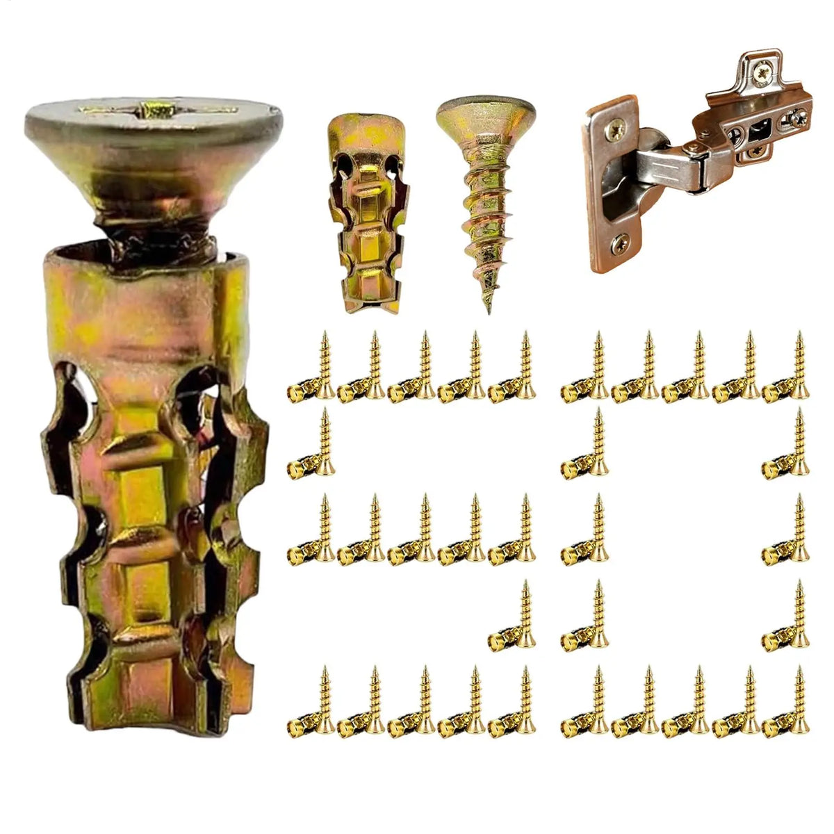 Door Hinge Repair Screws & Expansion Wall Anchors – 50-Set Expansion Repair Screws Babs