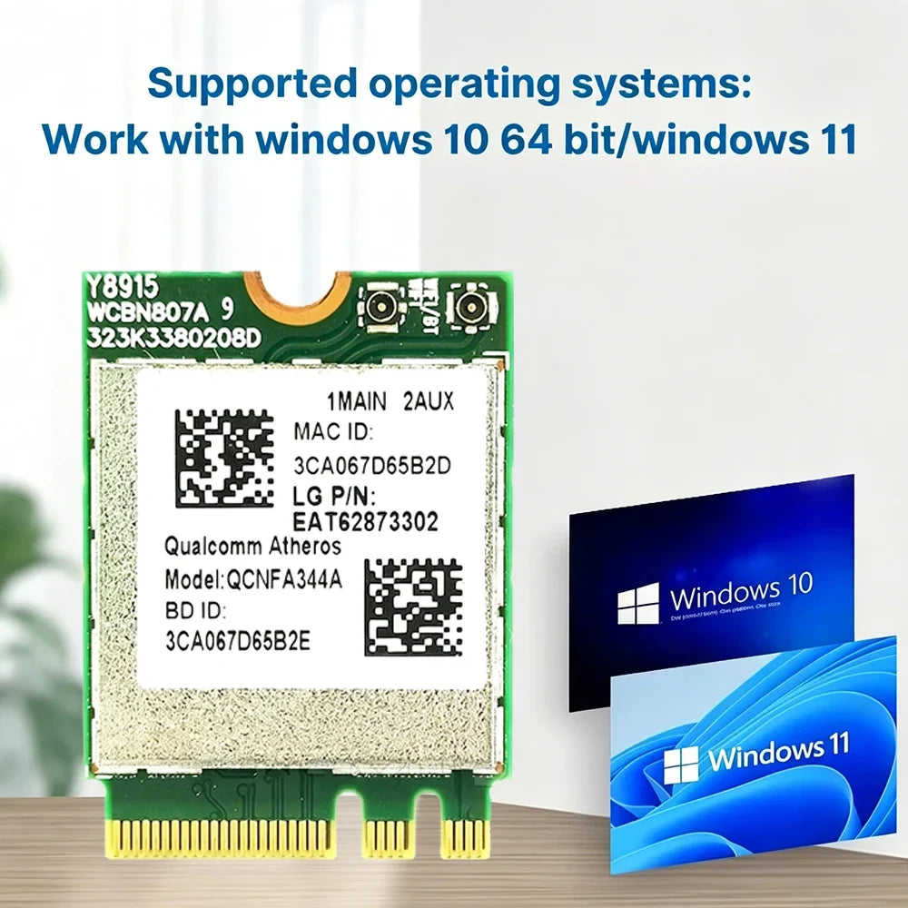 KEBIDUMEI Dual Band WiFi Card 9560NGW + BT 5.0 | M.2 CNVio PC Wireless Network Card Babs