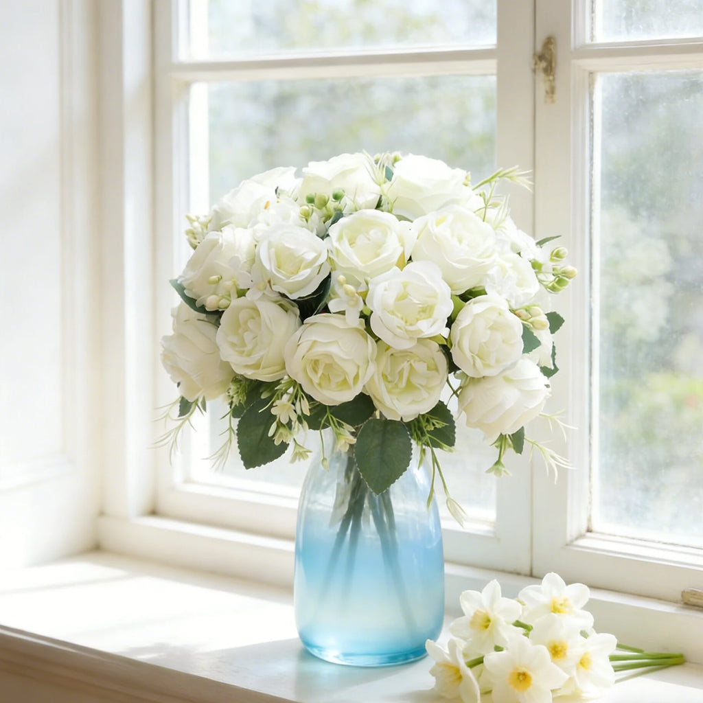 Artificial Silk Peony Rose Bouquet – Wedding & Home Decor Artificial Flower Bouquet Babs