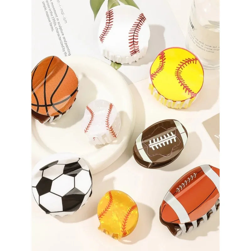 Sports Shark Claw Hair Clips – Basketball & Football Design Shark Claw Hair Clip Babs
