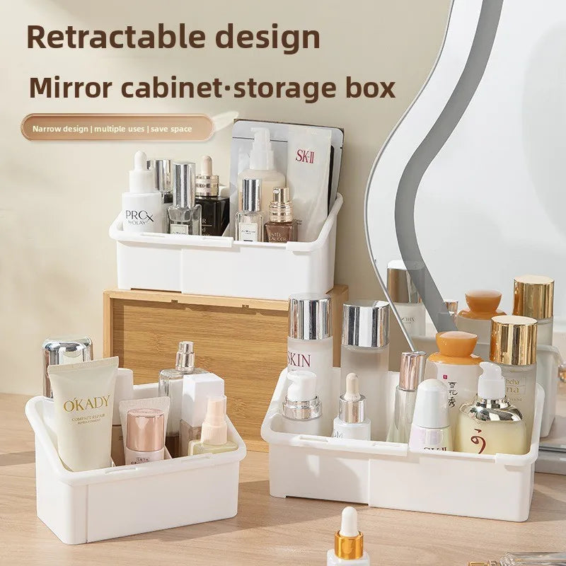 Adjustable Extendable Makeup Organizer with Mirror | Desktop Makeup Desktop Organizer Babs