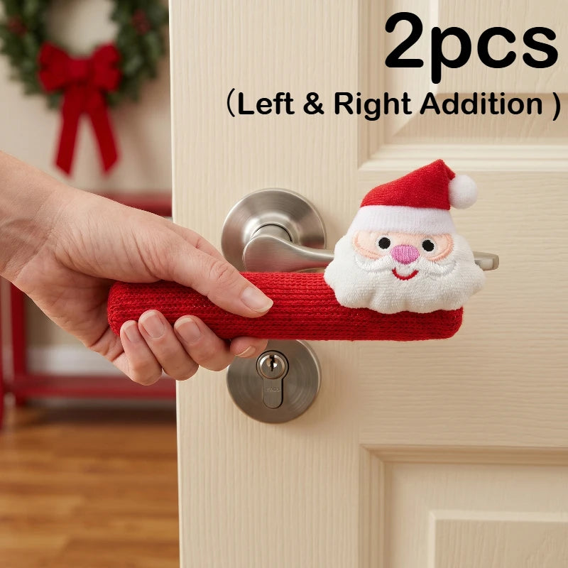 2Pcs Santa Door Handle Gloves with Bells – Christmas Décor Christmas Door Decor Babs 2Pcs