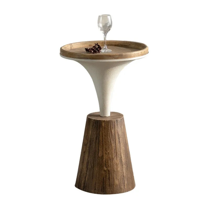 Round Solid Oak Coffee Side Table – Modern Minimalist Style Coffee Side Table Babs
