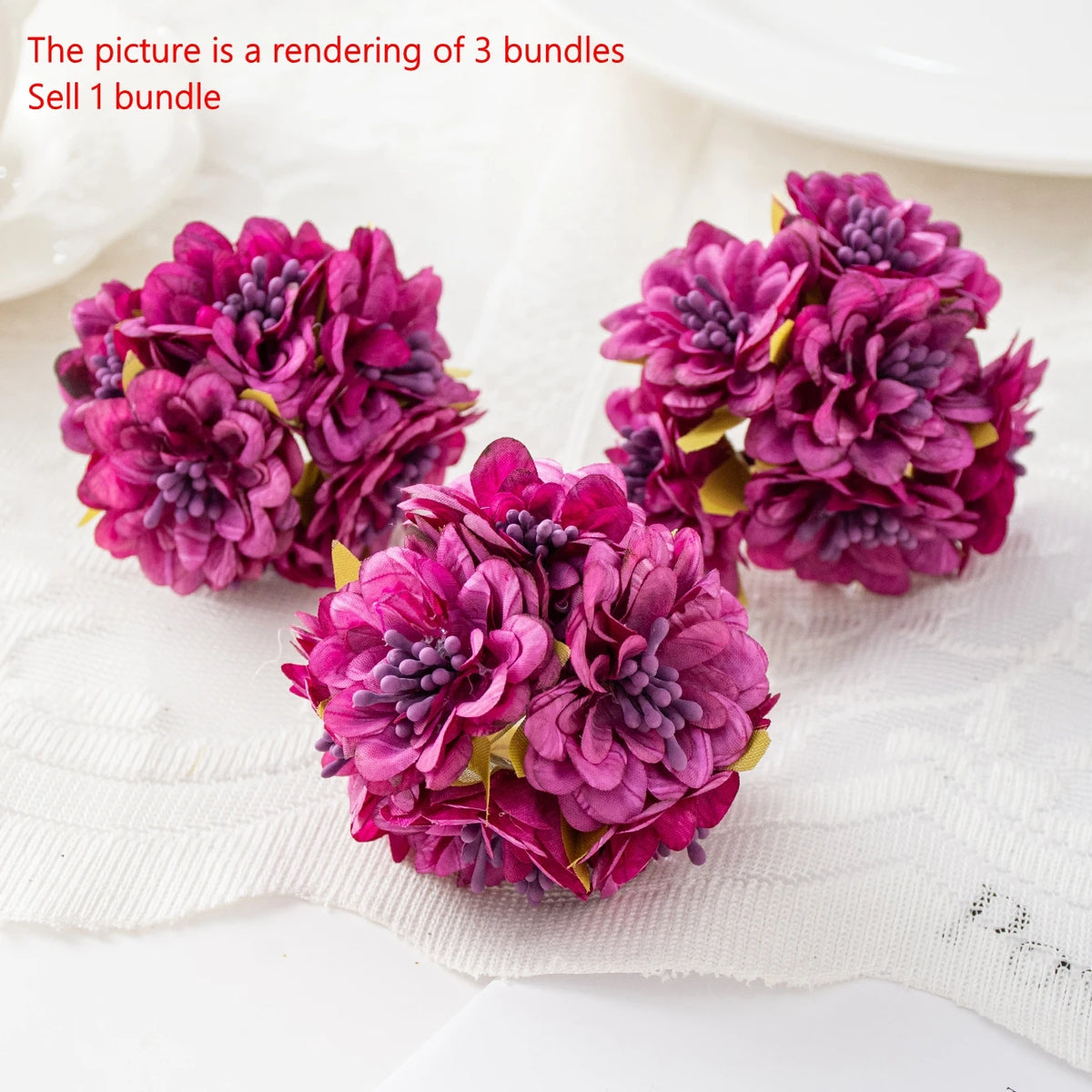 Silk Rose Artificial Flower Mini Bouquet – Wedding & Home Decor Artificial Flower Bouquet Babs color-6 3 pcs