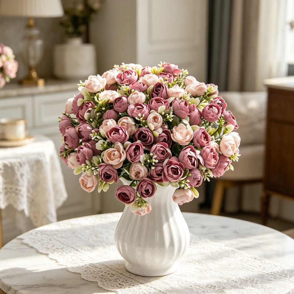 Artificial Silk Rose Tea Bud Flowers – Wedding & Home Decor Artificial Silk Flowers Babs