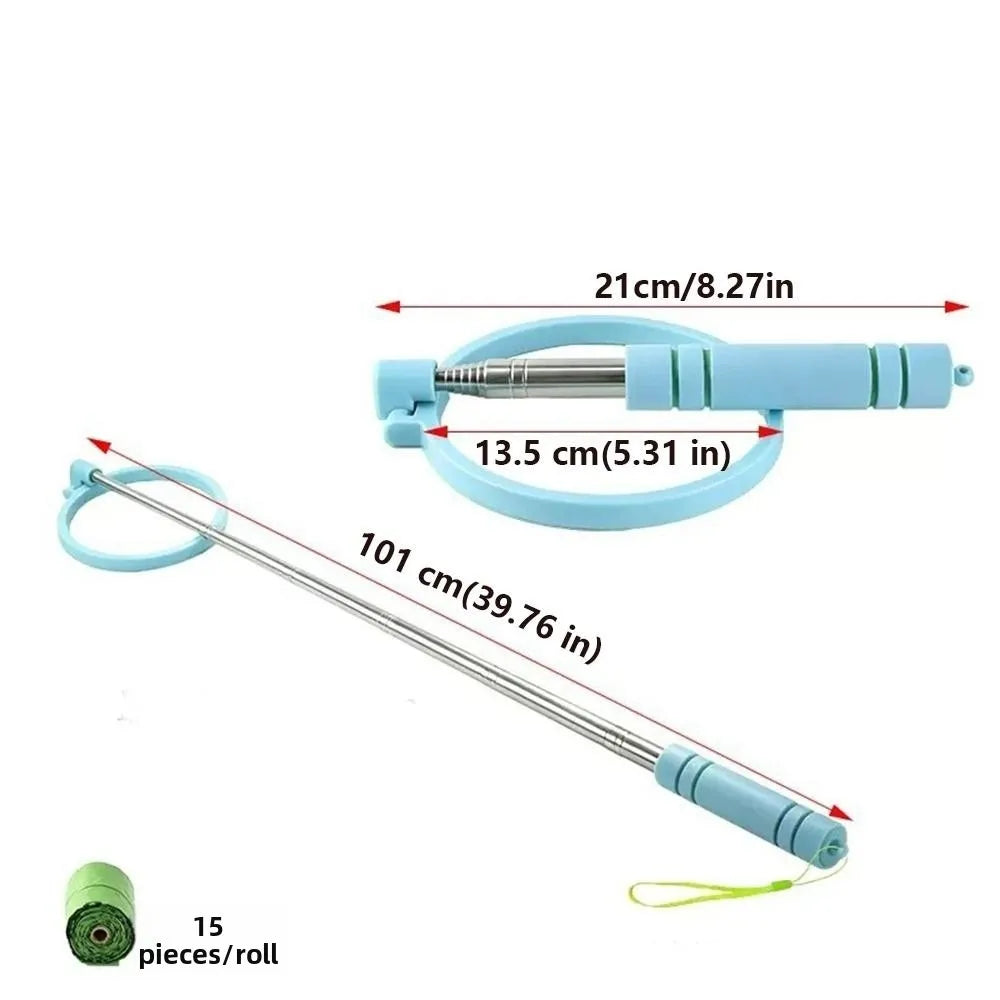 Retractable Dog Poop Scooper – Foldable Long Handle Pet Cleaner Dog Poop Scooper Babs