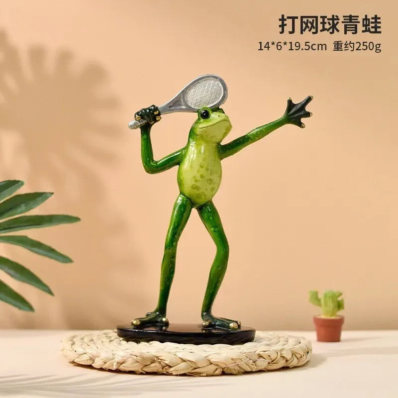 Resin Yoga Frog Figurine – Fun Desktop & Garden Decor Decorative Figurine Babs 1Pc 8