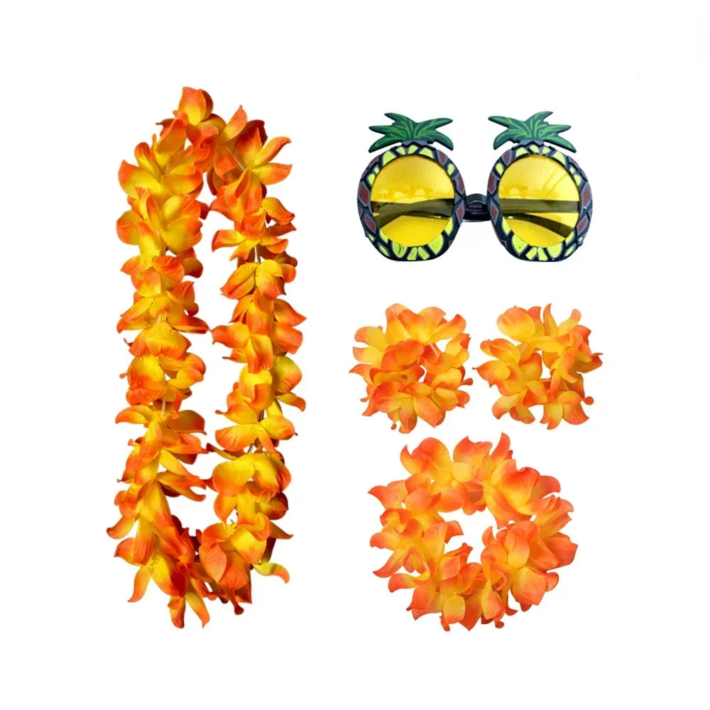 Hawaiian Luau Flower Headband Lei Wreath – Tropical Party Floral Party Headband Babs 2