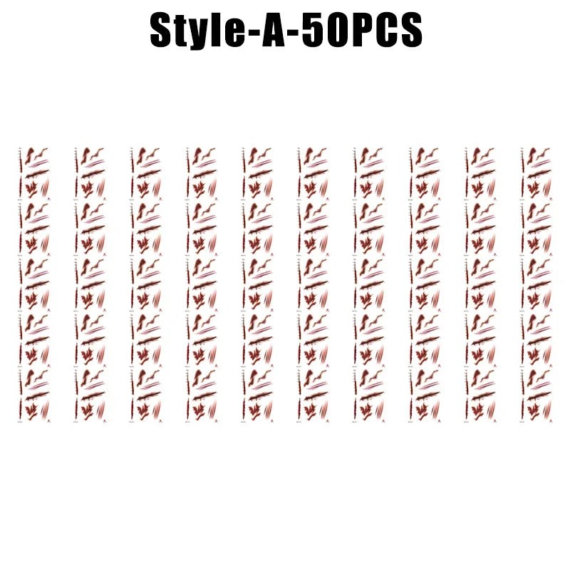 Halloween Wound Temporary Tattoos – Realistic Blood FX Costume Temporary Tattoo Babs A-50PCS