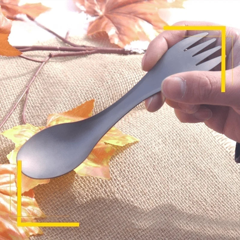 Ultralight Titanium Spork – Camping Fork & Spoon Utensil Camping Spork Babs silver