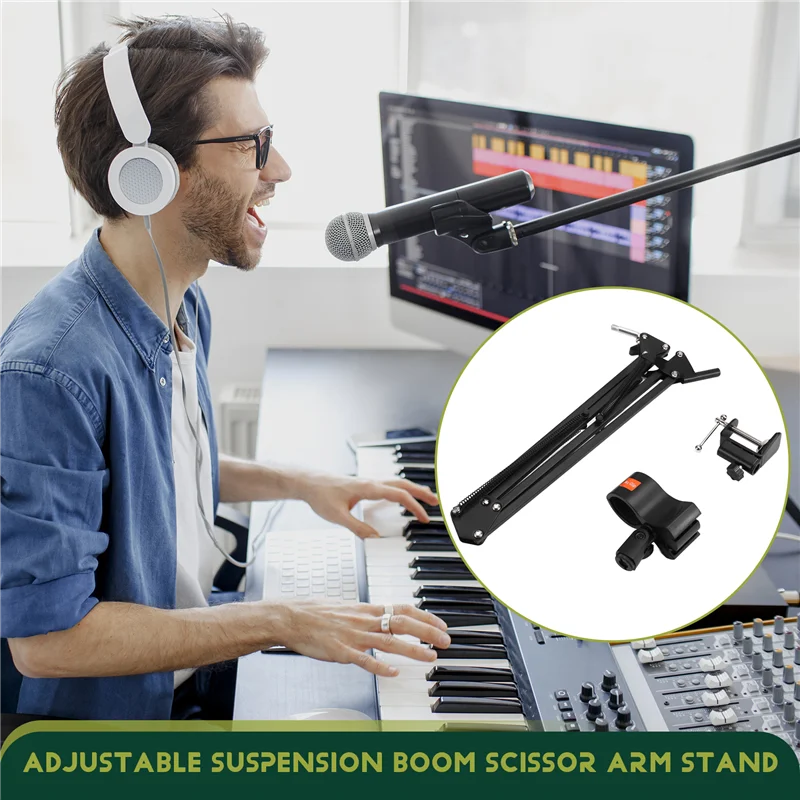 Adjustable Mic Boom Scissor Arm Stand for Recording & Broadcast Microphone Boom Stand Babs