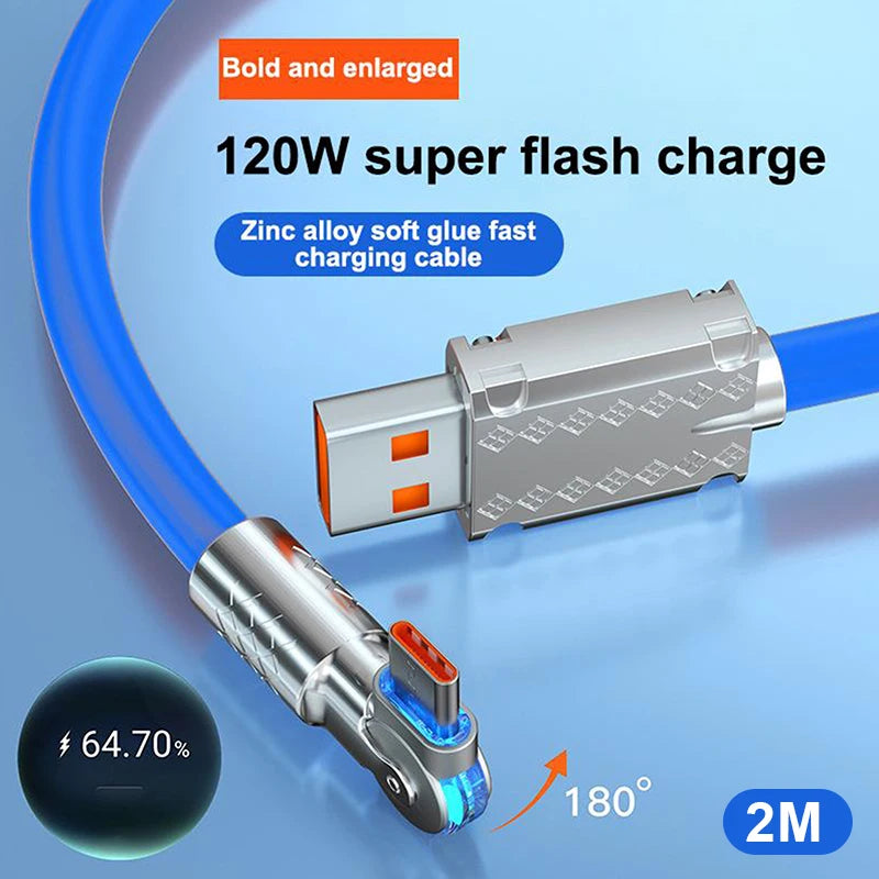 HUXUAN 120W 6A USB-C Fast Charging Cable 1m 1.5m 2m USB-C Charging Cable Babs A3