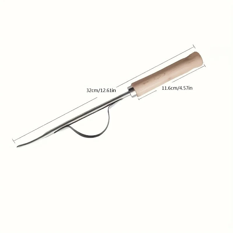 Ergonomic Stainless Steel Weed Remover with Wooden Handle Hand Weeding Tool Babs Weeder A