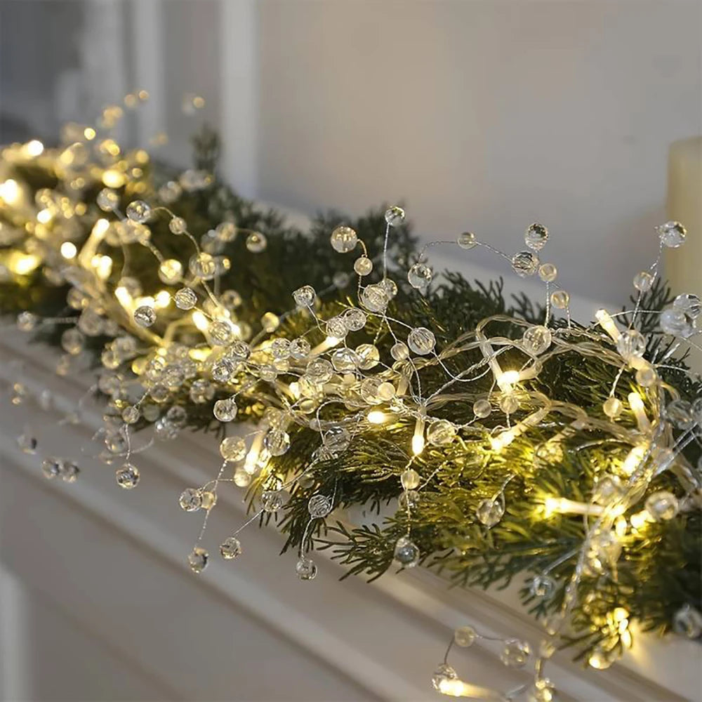1.2M Acrylic Crystal Garland – Pearl & Diamond Party Decor Crystal Garland Strand Babs