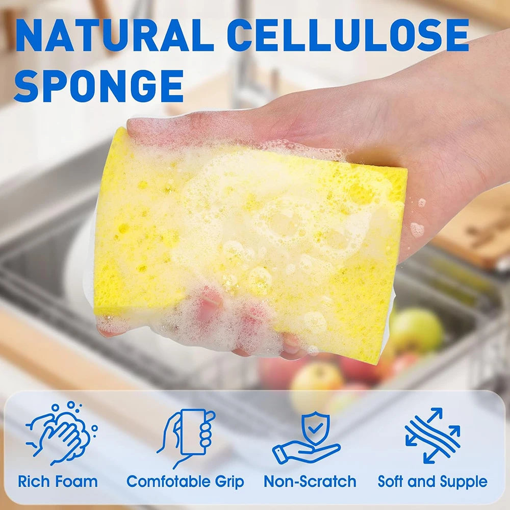 Compressed Cellulose Pop-Up Sponges – Non-Scratch Kitchen Scrubber Kitchen Cleaning Sponge Babs