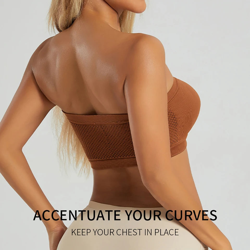 Women's Plus Size Strapless Bandeau Bra – Padded Tube Top Strapless Bandeau Bra Babs