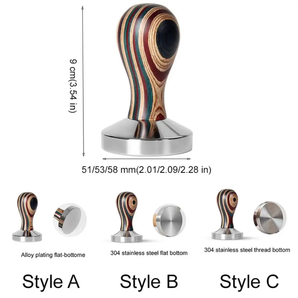 Wooden Handle Coffee Tamper 51/53/58mm – Stainless Steel Coffee Tamper Babs