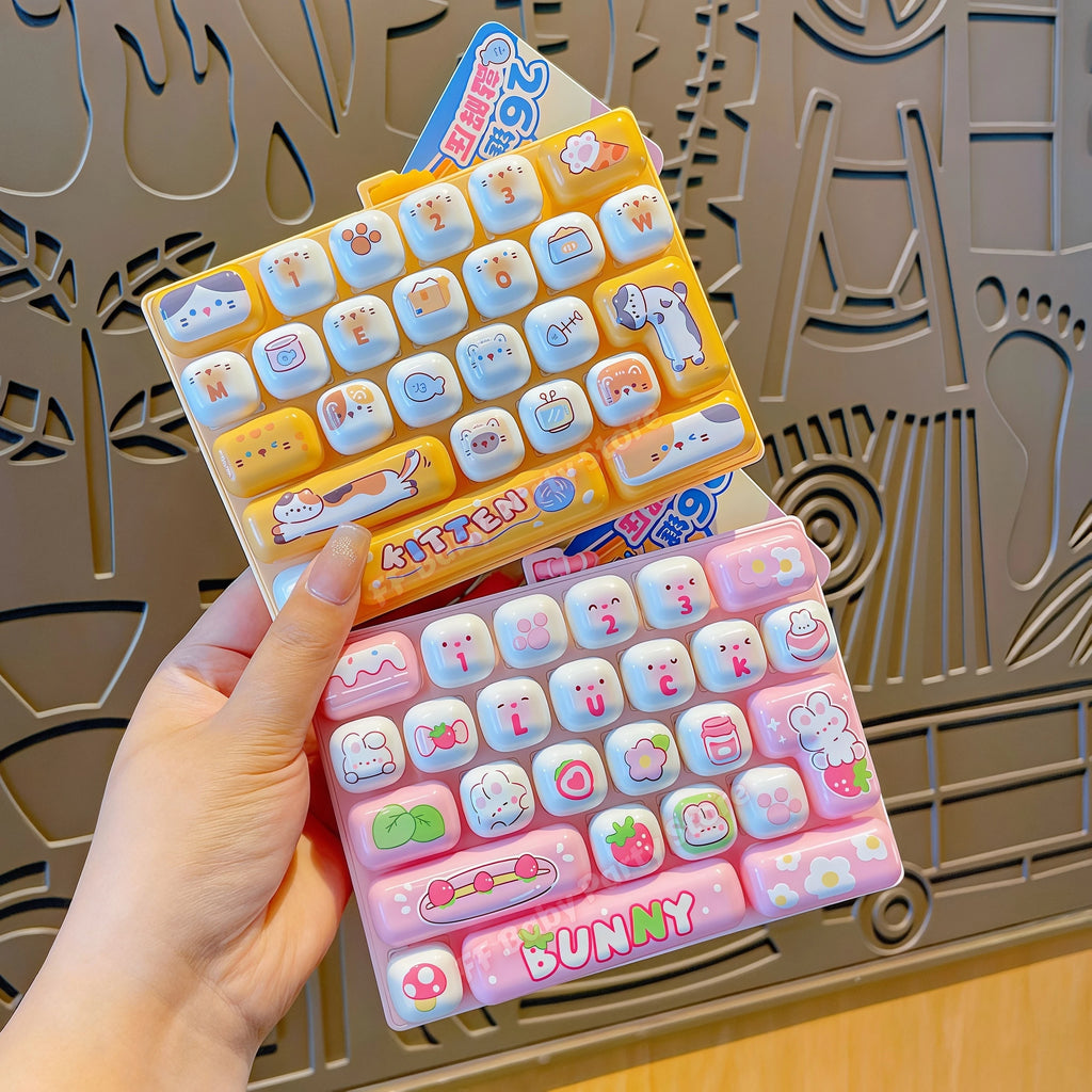 26-Key Candy Color Keycap Keychain Fidget Clicker Bag Pendant Fidget Clicker Keychain Babs