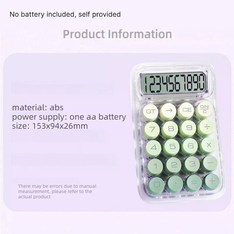Gradient Transparent Mini Calculator – 10-Digit Portable Portable Calculator Babs