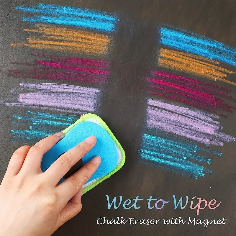 3-Pack Magnetic Washable Chalkboard & Whiteboard Erasers Chalkboard Eraser Set Babs