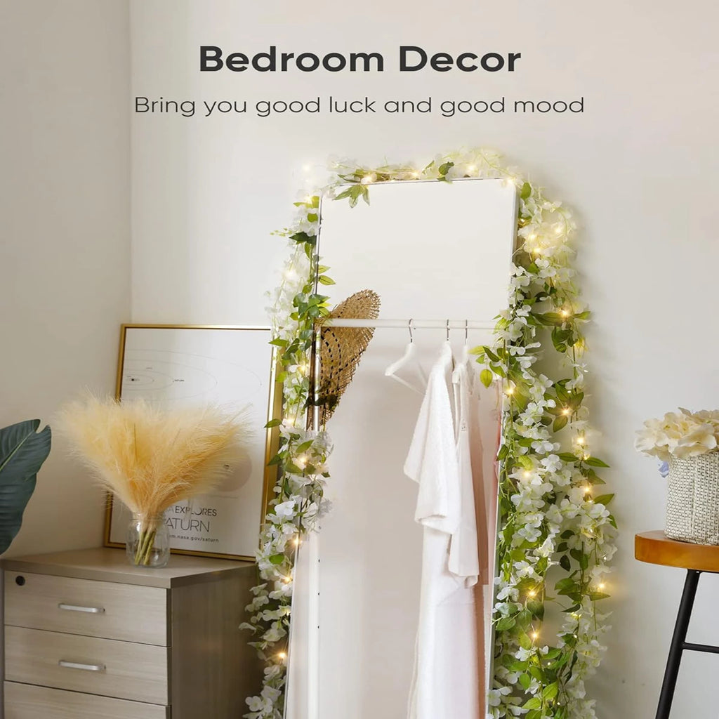 2M LED Artificial Leaf Flower Rattan Garland – Home & Party LED Decorative Garland Babs