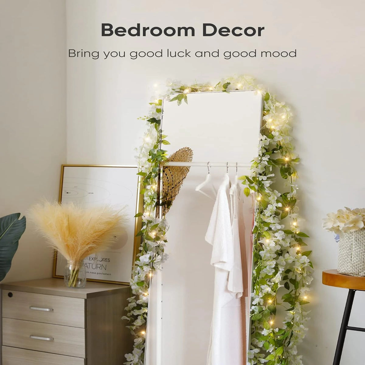 2M LED Artificial Leaf Flower Rattan Garland – Home & Party LED Decorative Garland Babs