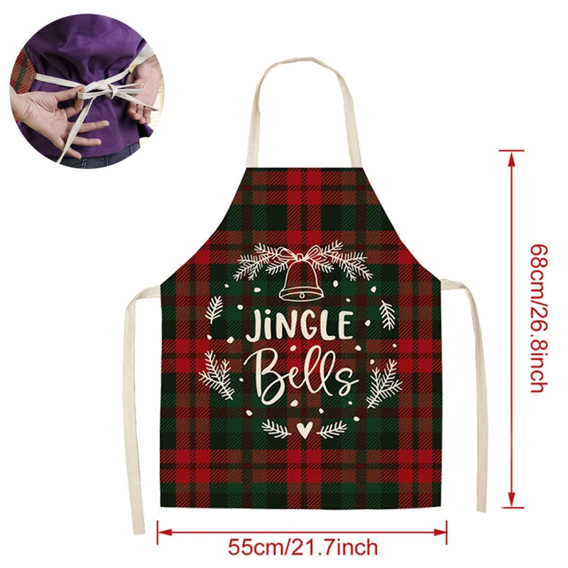 Linen Christmas Apron – Festive Kitchen Gift for the Holidays Christmas Kitchen Apron Babs