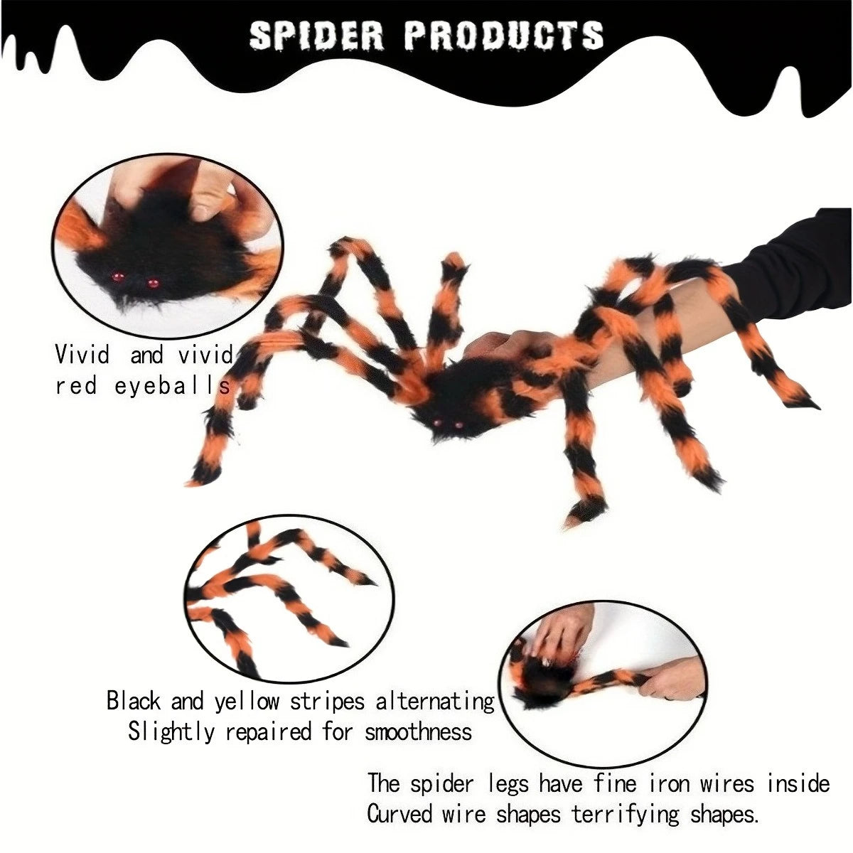 Giant Fake Spider Halloween Decoration – Indoor & Outdoor Halloween Decoration Babs
