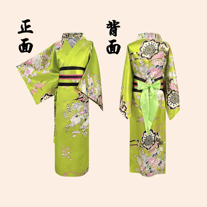 Children's Floral Japanese Kimono Yukata Cosplay Costume Yukata Costume Set Babs L 130cm China Mainland