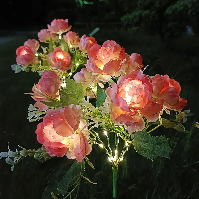Solar 7-Head Peony Flower Lamp – Outdoor Garden Décor Light Solar Garden Stake Light Babs