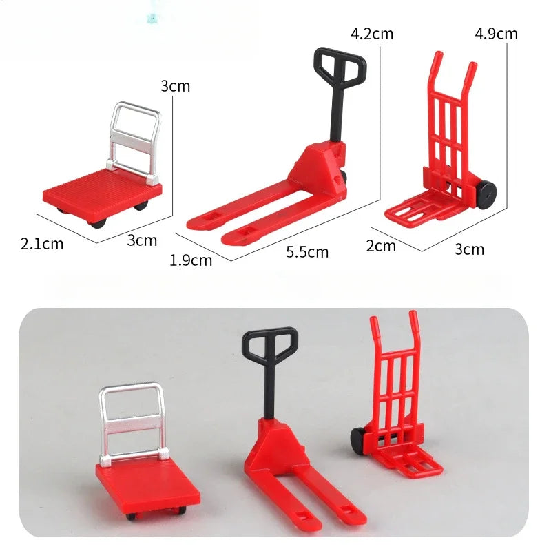 Dollhouse Mini Trash Cans & Tool Car Set – Scene Model Dollhouse Accessory Set Babs red-1set
