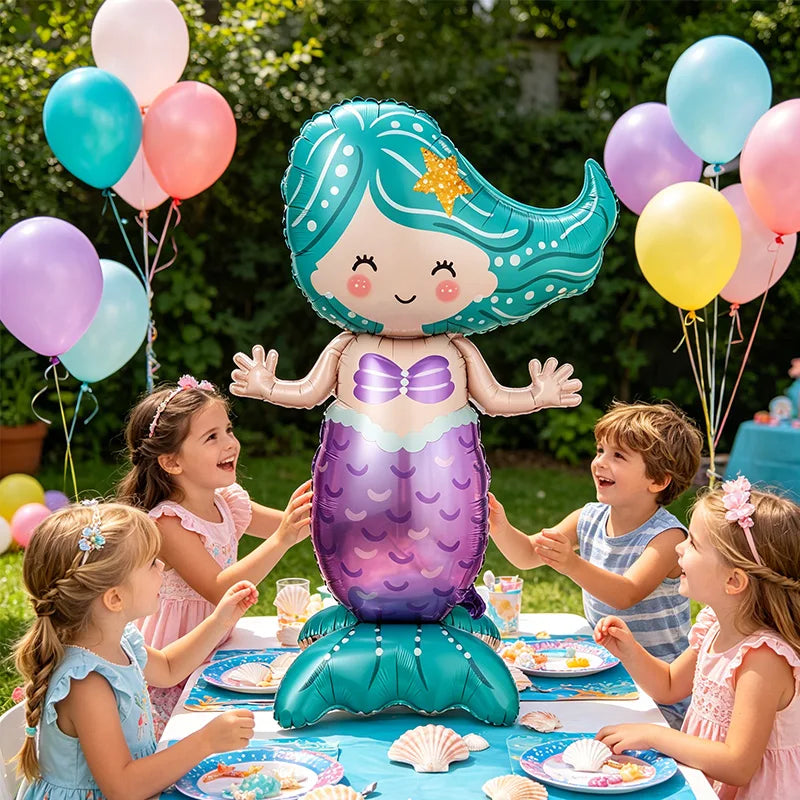 Large Standing Mermaid Foil Balloons – Birthday Party Decor Party Foil Balloons Babs