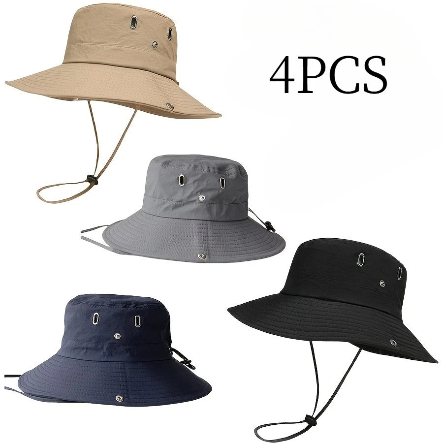 4-Pack Foldable Outdoor Sun Hat Set – Unisex UV Protection Outdoor Bucket Hat Babs