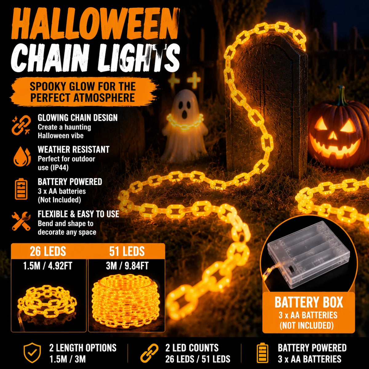 Halloween Outdoor Lawn Stake Lights – Spooky Garden Decor Halloween Stake Lights Babs