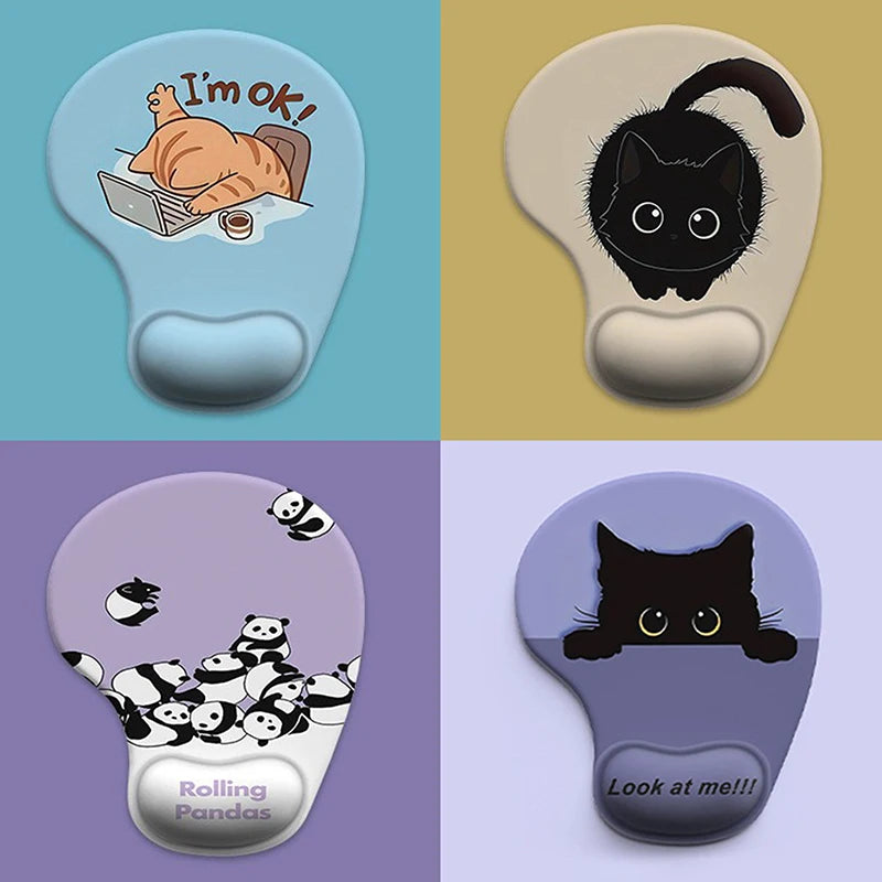Cartoon Animal Silicone Mouse Pad & Wrist Rest Desk Mat Silicone Mouse Pad Babs