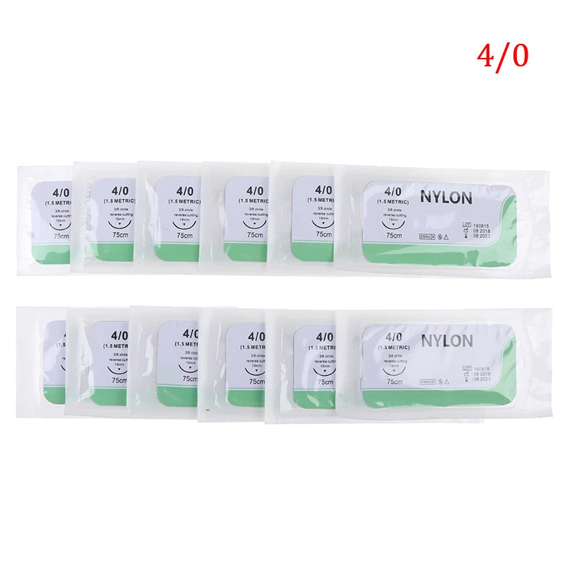 12Pcs Suture Practice Kit – Nylon & Polyester, Sizes 2/0–5/0 Suture Practice Kit Babs 4.0