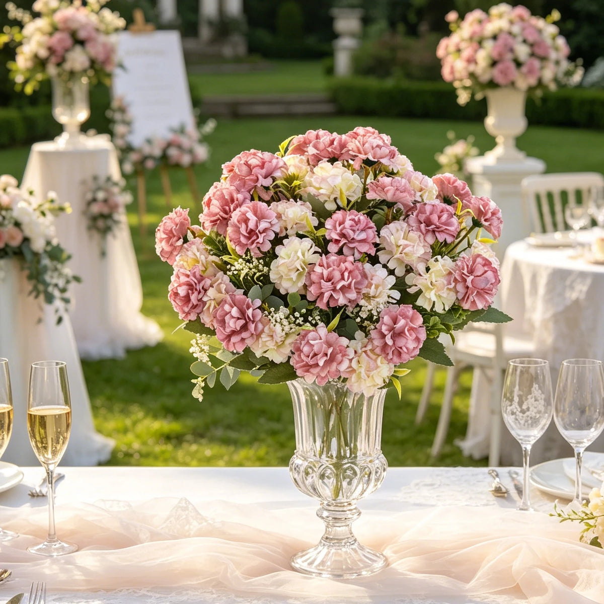 Silk Hydrangea Artificial Flowers – Wedding & Home Décor Artificial Flower Bouquet Babs