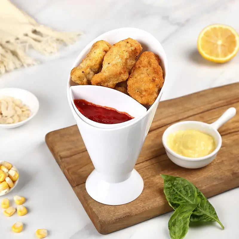 Snack Cone Stand & Dip Holder for Chips, Fries & Finger Food Snack Serving Stand Babs