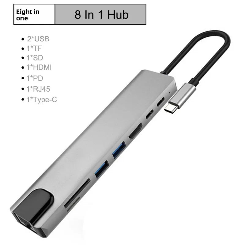 8-in-1 USB-C Docking Station | HDMI, Ethernet, PD, USB Hub USB-C Docking Station Babs drive-free