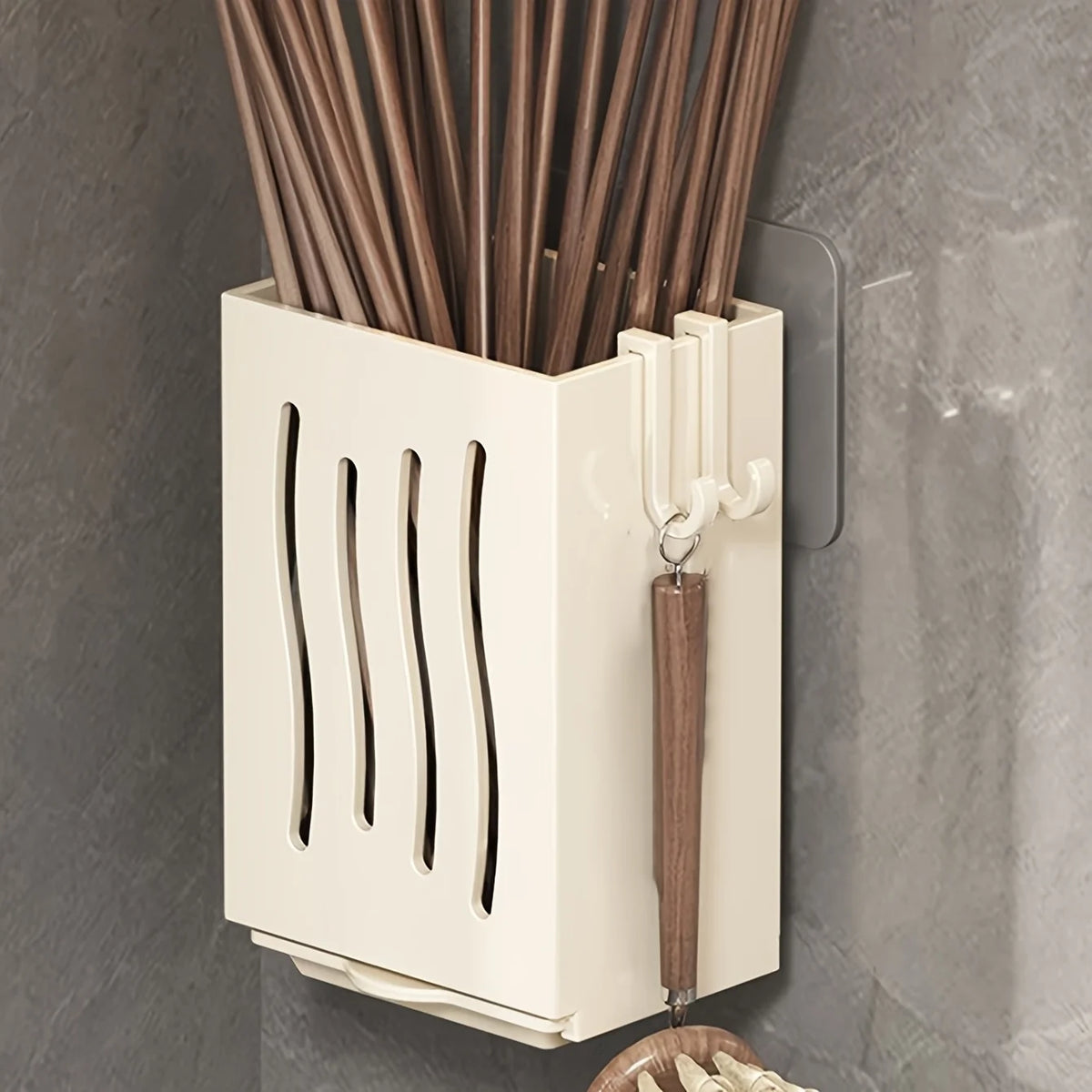 Kitchen Utensil Holder & Cutlery Drainer with Built-In Drainage Utensil Holder Babs Beige
