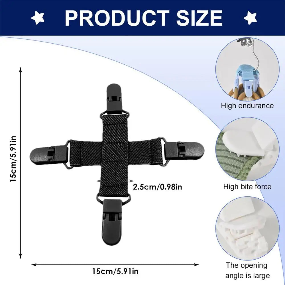 Bed Sheet Clips for Washer & Dryer – Anti-Tangle Laundry Clamps Laundry Sheet Clips Babs Black