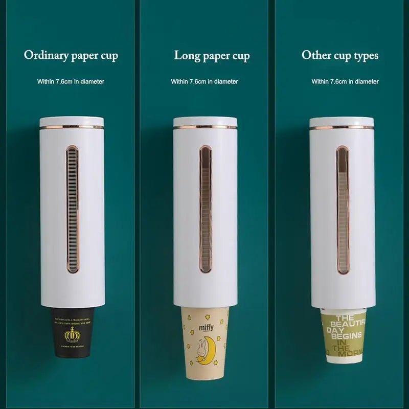 Wall-Mounted Paper Cup Dispenser – Dust-Proof Pull-Type Holder Cup Dispenser Babs