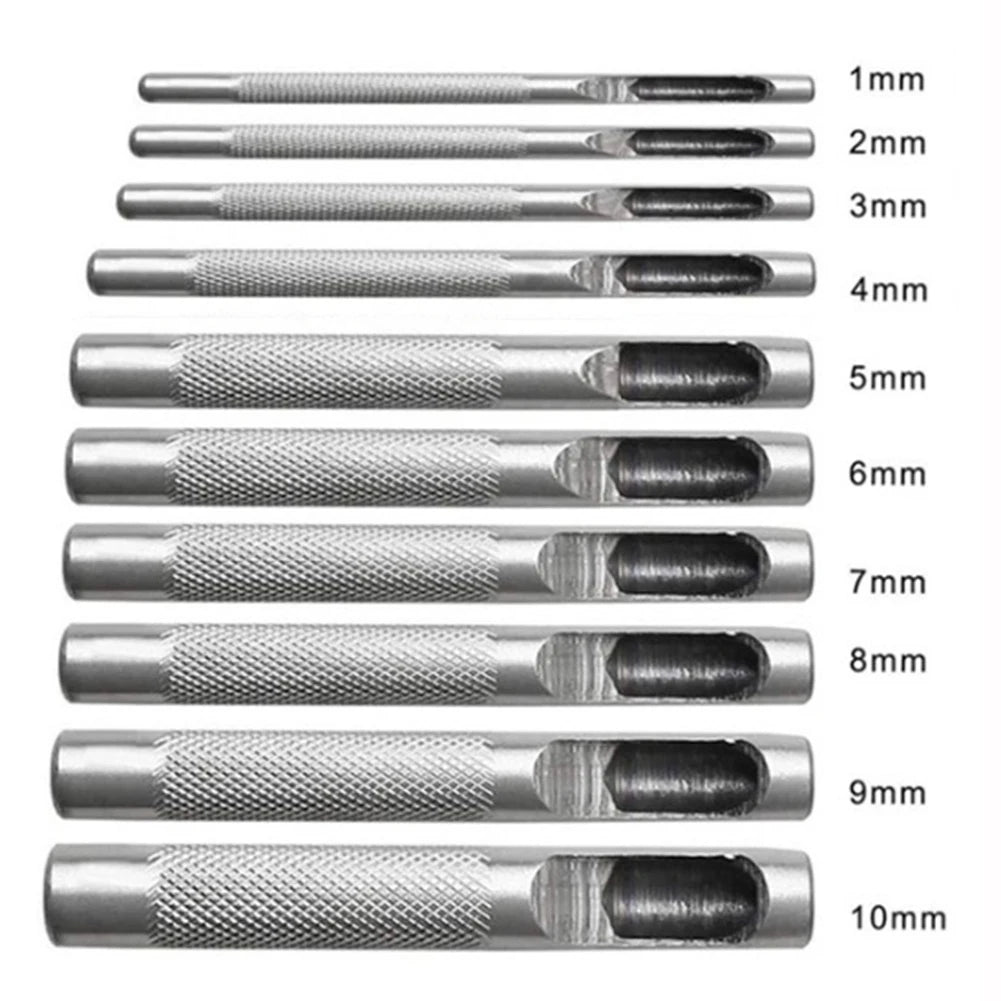 10-Piece Steel Hollow Hole Punch Set for Leather – 1–10mm Hollow Punch Set Babs Default Title