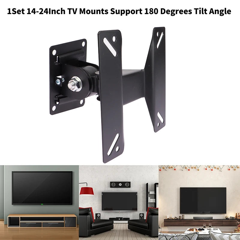 TV Wall Mount Bracket 14–24" LCD LED Monitor 180° Tilt TV Wall Mount Babs