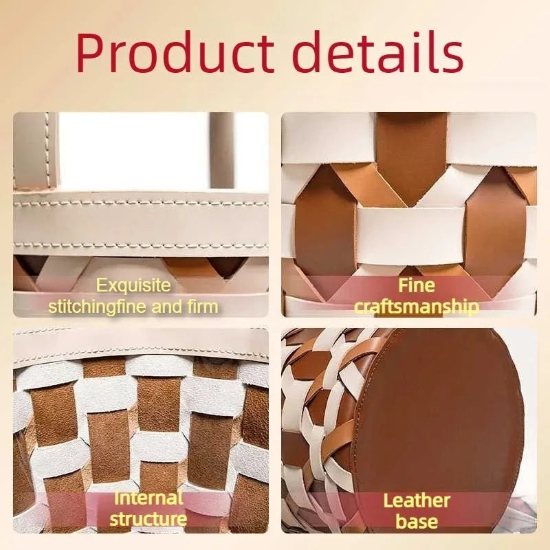Large Leather Laundry Basket – Woven Storage Organizer Laundry Storage Basket Babs