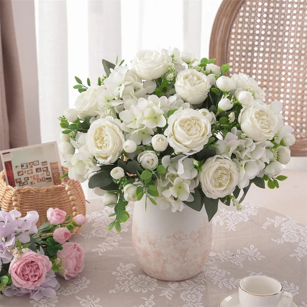Silk Peony Hydrangea Artificial Flower Bouquet | Wedding Décor Artificial Flower Bouquet Babs