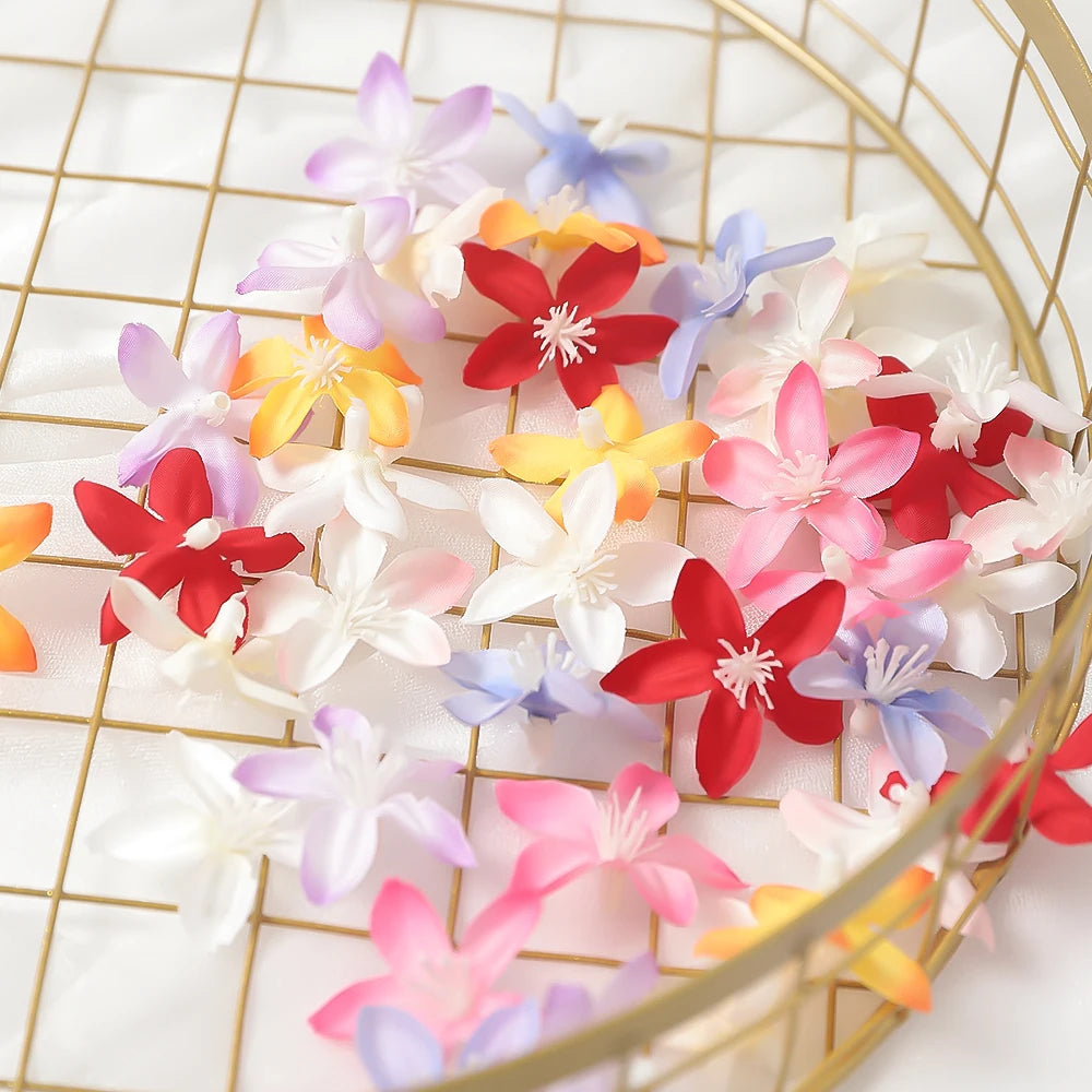 50/100Pcs Silk Artificial Gardenia Flower Heads for DIY Decor Artificial Flower Heads Babs