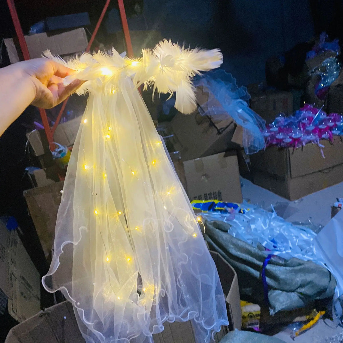 LED Glow Bridal Veil & Flower Crown – Bachelorette Party Gift Bridal Party Veil Babs A